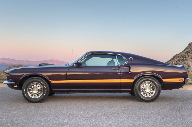 1969-Ford-Mustang-Mach-1, Classic, Purple, 1969, Mach 1, HD wallpaper