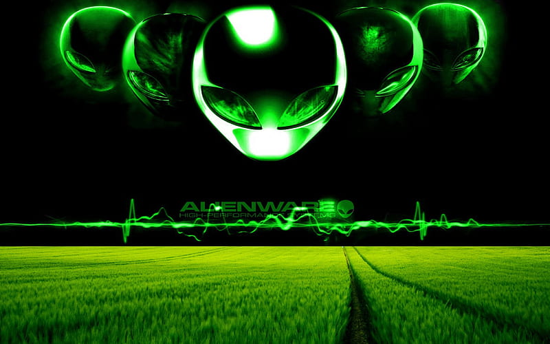 Alien summer, aliens, grass, space, green faces, green landscape, green ...