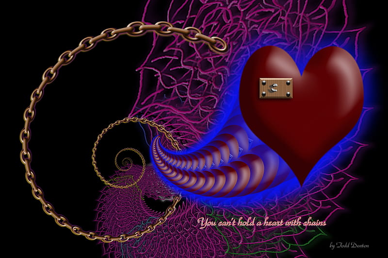 hearts and Chains, fractals, ps fractals, HD wallpaper