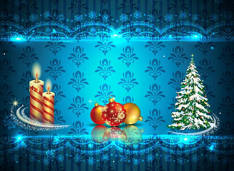 Christmas gift, pretty, colorful, lovely, christmas, holiday, decoration, background, bonito, new year, gift, candles, tree, nice, balls, HD wallpaper