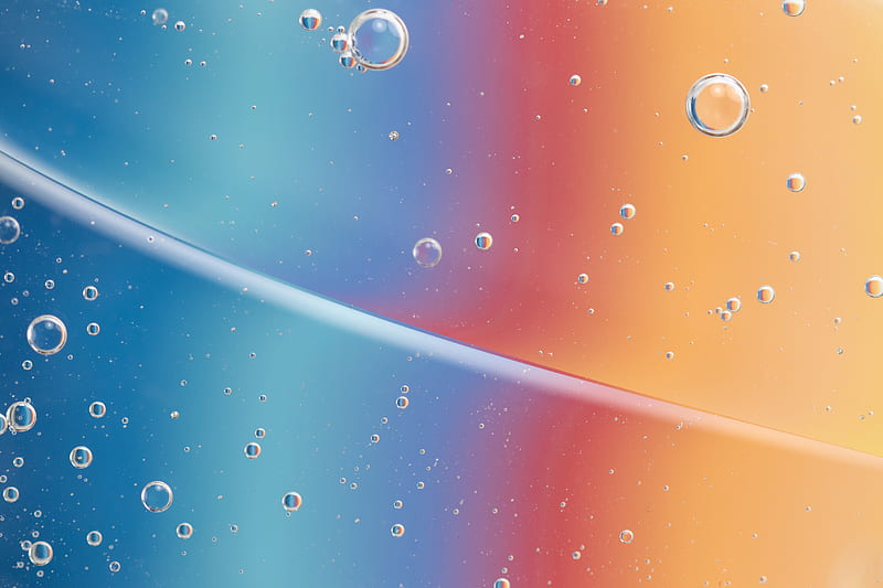water droplets on blue plastic bucket, HD wallpaper
