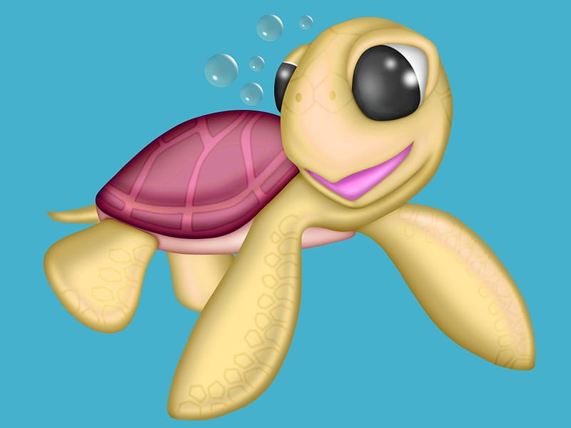 Sea Turtle, desenho, yellow, turtle, blue, cartoon, HD wallpaper | Peakpx