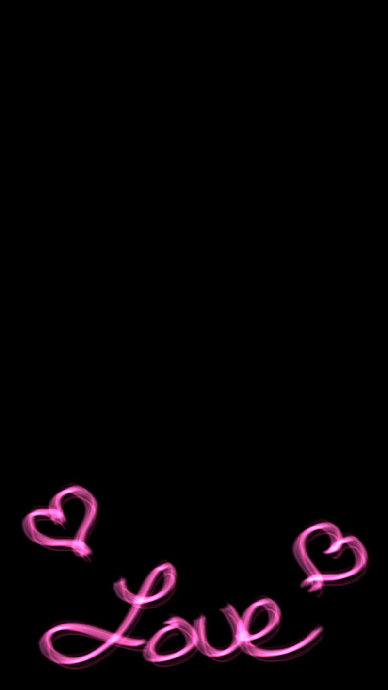 Love Black Glow Heart Loveurhunny Pink Word Art Hd Mobile Wallpaper Peakpx