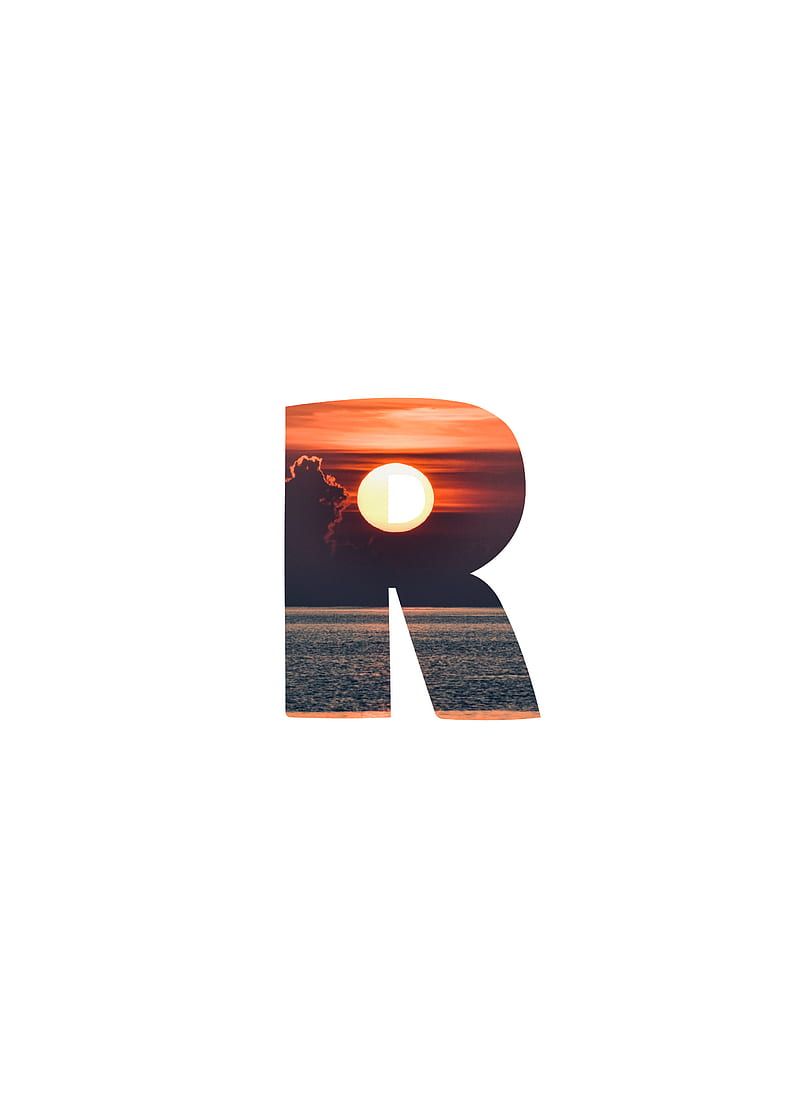 Rise, R, abc, alphabet, digitalart, english, letter, sunset, HD phone wallpaper