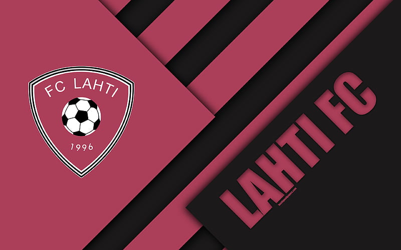 Lahti FC logo, material design, purple black abstraction, Finnish football club, Veikkausliiga, football, Lahti, Finland, HD wallpaper
