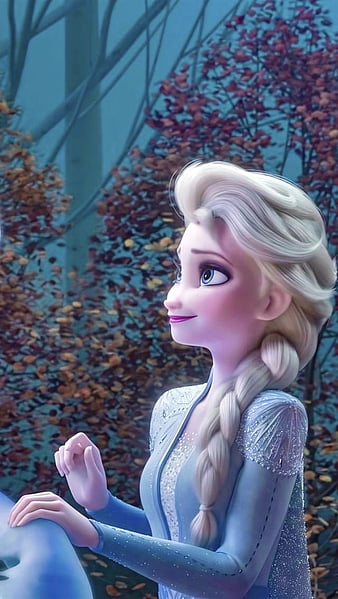 Frozen 2 Elsa white dress hair down mobile. iphone disney princess