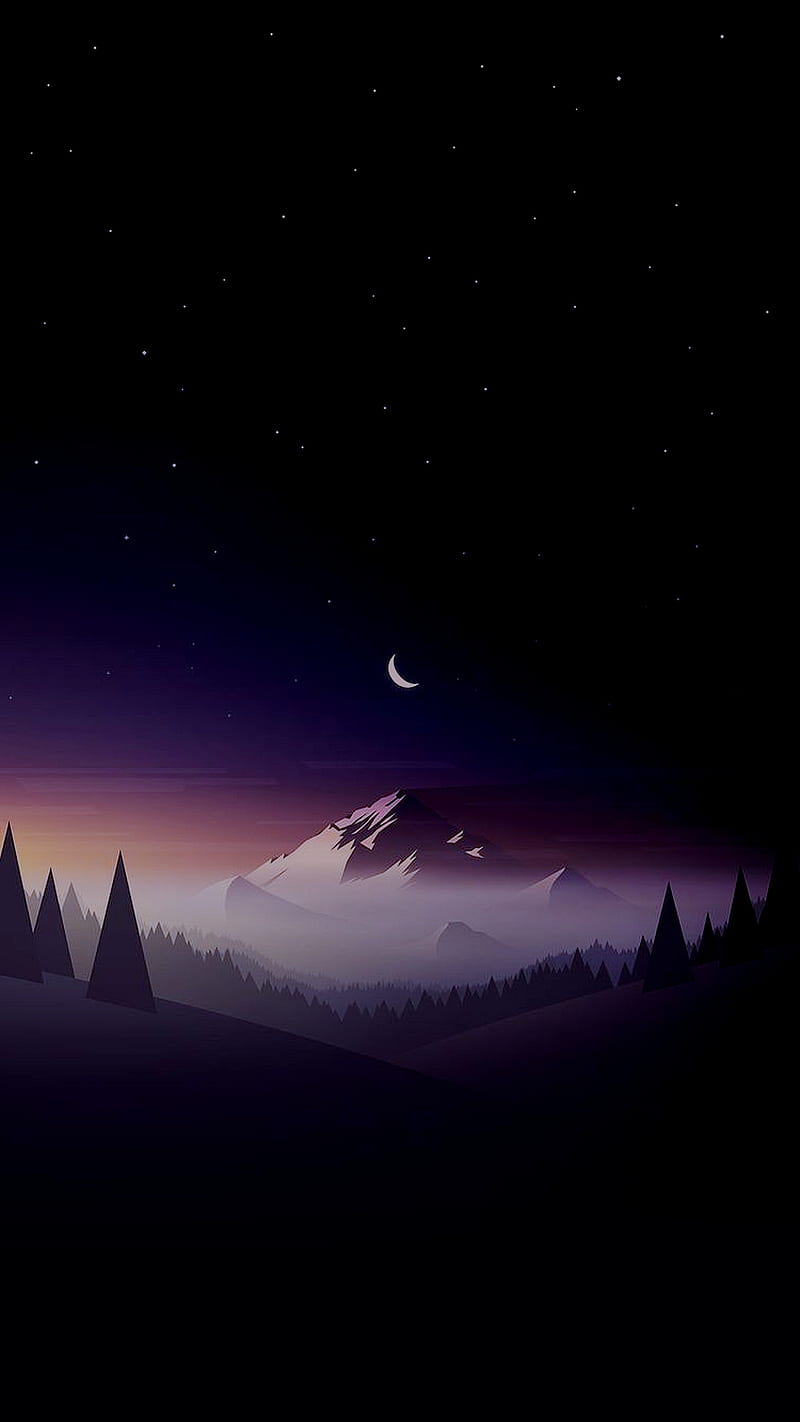 Mountain, dar, land, landscapes, native, night, rock, sky, stars, HD phone wallpaper