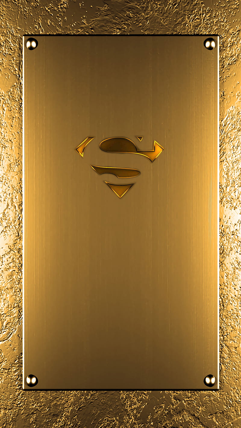 SUPERGOLD, gold, logo, superman, HD phone wallpaper