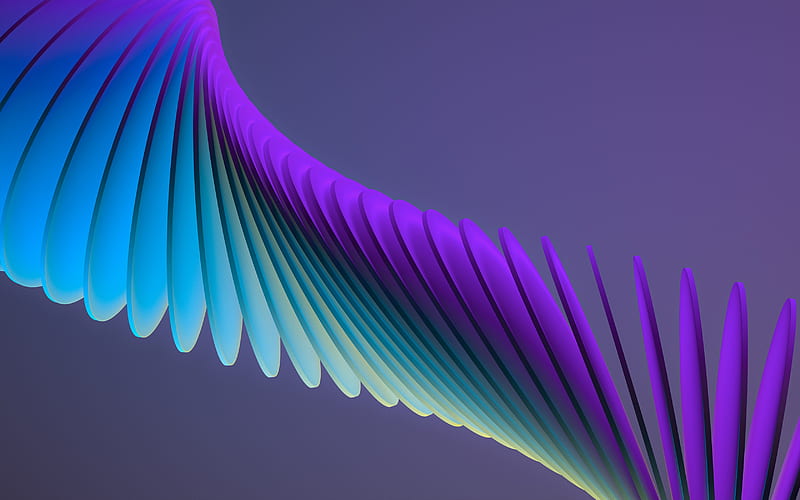 shapes, layers, curves, gradient, 3d, purple, HD wallpaper