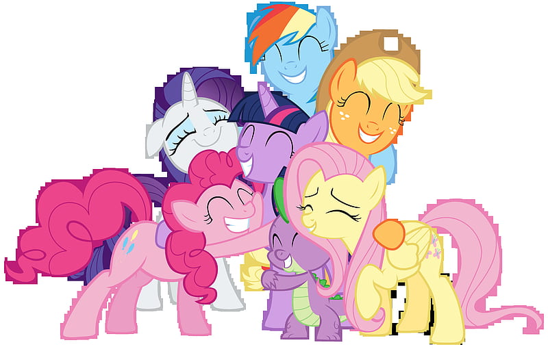 My Little Pony, My Little Pony: Friendship is Magic, Twilight Sparkle , Spike (My Little Pony) , Fluttershy (My Little Pony) , Pinkie Pie , Rarity (My Little Pony) , Rainbow Dash , Applejack (My Little Pony), HD wallpaper