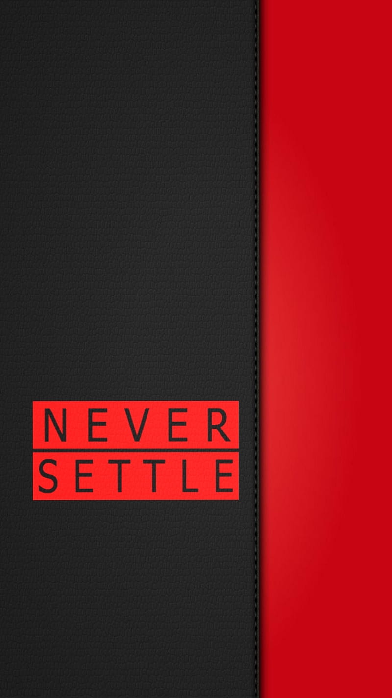 Oneplus Never Settle, 6t, 7t, 8t, black, leather, never settle, nord, oneplusnord, red, HD phone wallpaper
