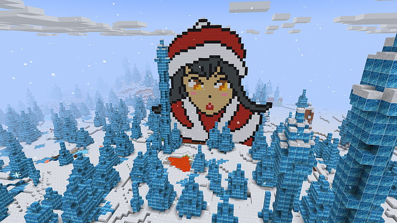 Pixel Anime Girl in Christmas Outfit in RealmCraft Minecraft Clone, games, 3d game, minecraft house, building game, video games, sandbox game, game design, play games, open world game, cube world, minecraft update, action adventure, realmcraft, minecraft, animals, minecraft mob, fun, letsplay, blockbuild, minecrafter, minecraft tutorial, mobile games, minecraft, pixels, pixel games, gameplay, HD wallpaper