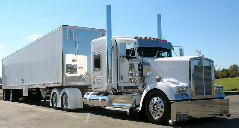 Kenworth W900, trailer, truck, big rig, semi, HD wallpaper