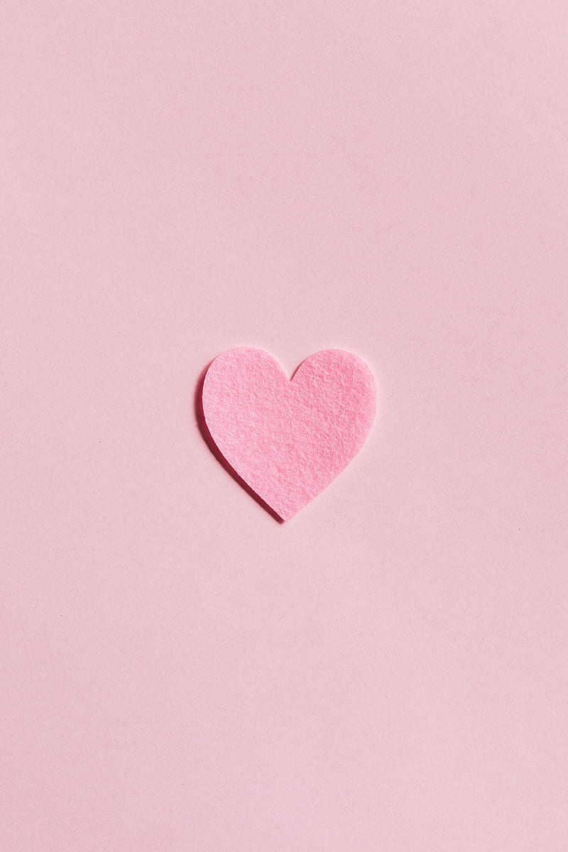 Paper Heart on Light Pink Background, HD phone wallpaper