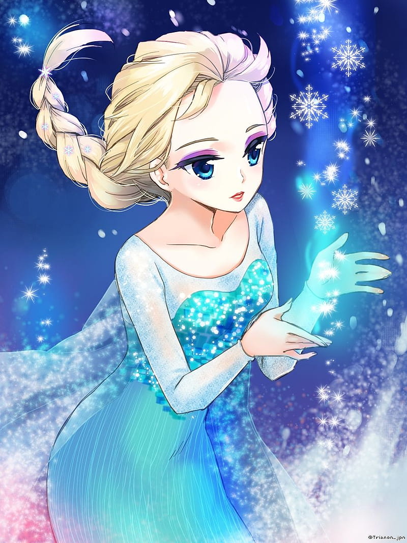 Elsa the Snow Queen - Frozen (Disney) - Mobile, Elsa Anime, HD phone wallpaper