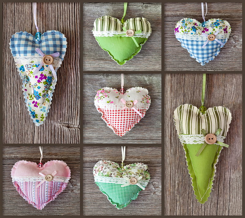 corazones, handcraft, heart, love, romantic, valentine, HD wallpaper