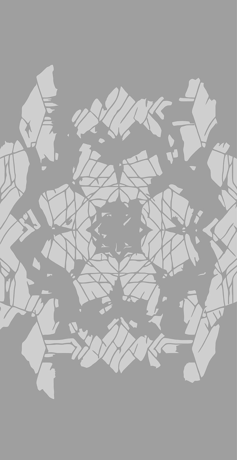 Gray Glass Flower Burs, Imaginesium, abstract, broken, burst, mandala, shatter, simple, vector, HD phone wallpaper