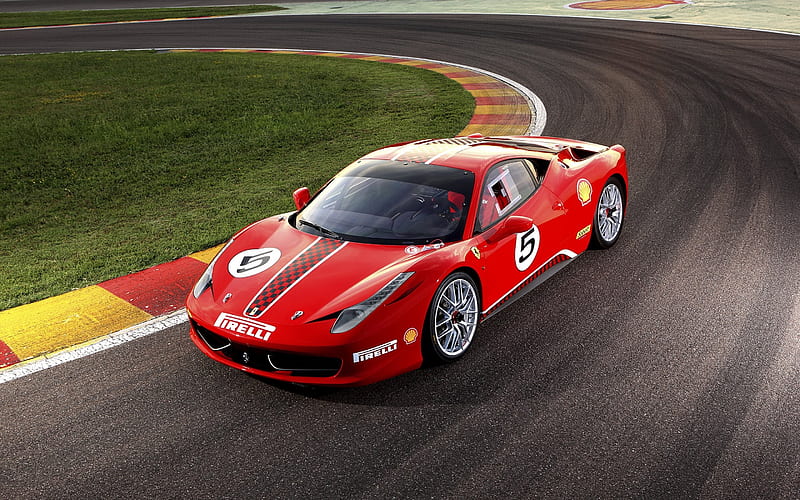 Ferrari 458 Challenge, 2017, Sports cars, racing cars, Italian cars, red, Ferrari, HD wallpaper