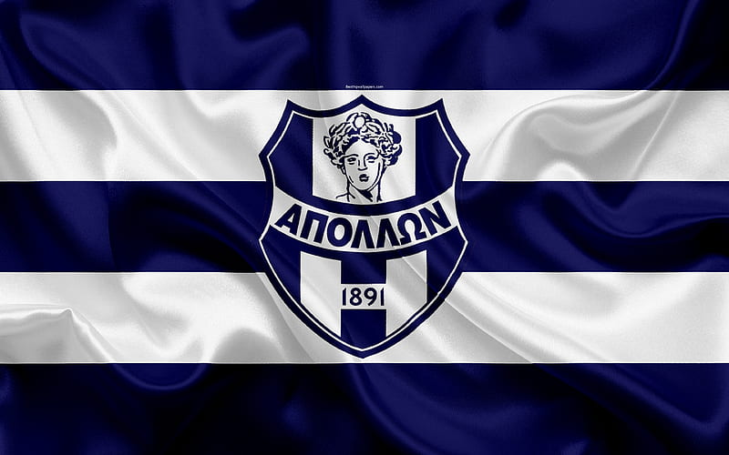 Smyrnis FC Greek football club, emblem, logo, Super League, championship, football, Athens, Greece, silk texture, flag, HD wallpaper