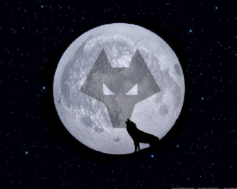 Wolves Full Moon, wolverhampton wanderers, fc, wolverhampton, England, screensaver, Moon football, wwfc, wolf, wolves, wanderers, Soccer, HD wallpaper