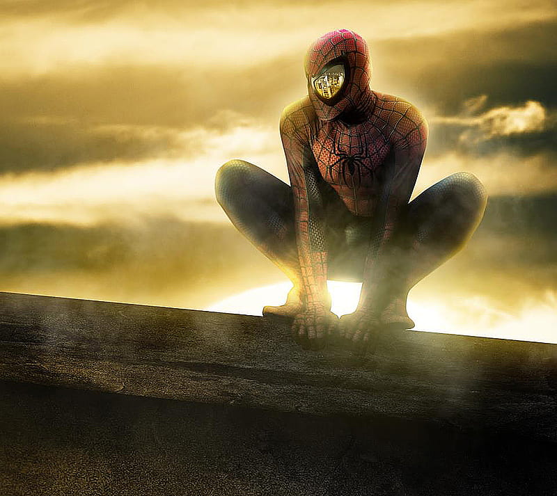 Spiderman Perch, comic, dc, drawing, HD wallpaper