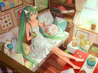 Anime fly sky light dress long hair original sun girl beauty wallpaper, 3200x1800, 815915