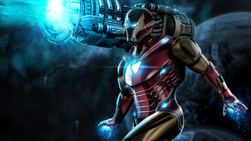 Iron Man Proton Cannon, iron-man, superheroes, artwork, digital-art, behance, HD wallpaper