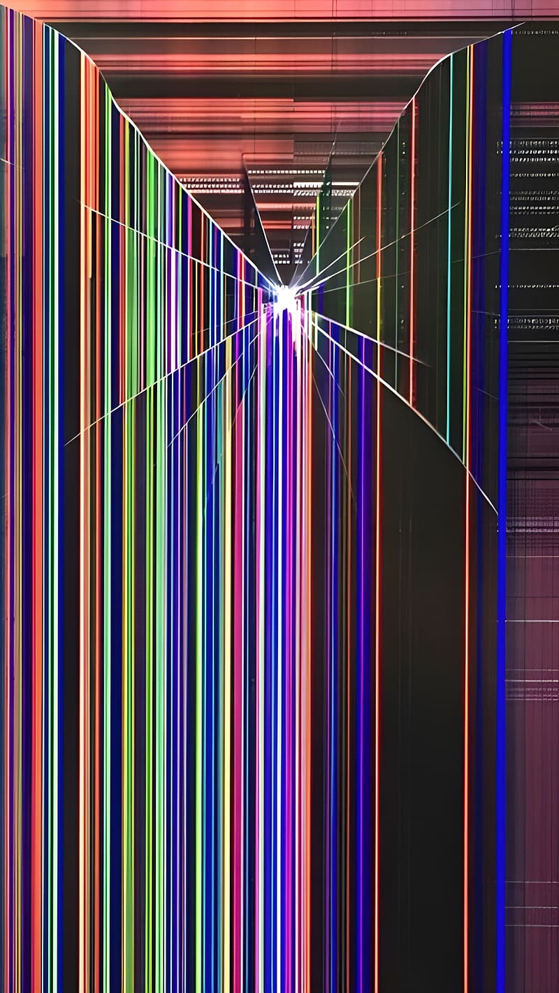 Broken Display, rainbow line, rainbow, line, display, HD phone wallpaper
