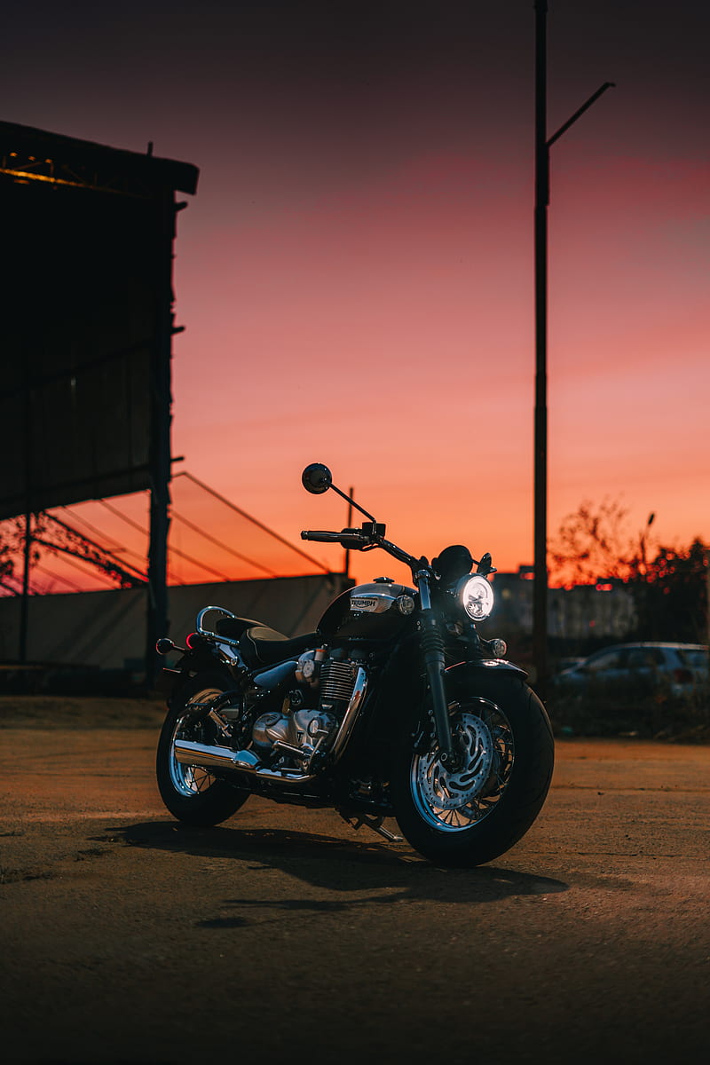 motorcycle, bike, dark, side view, HD phone wallpaper