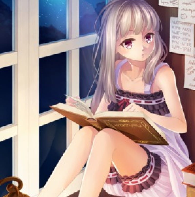 HD anime girl reading wallpapers | Peakpx