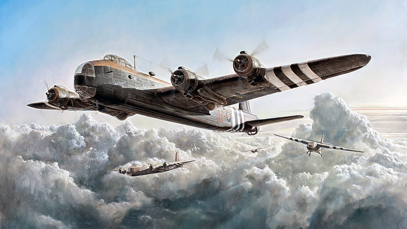 Bombers, Short Stirling, Aircraft, Bomber, Cloud, Warplane, HD wallpaper