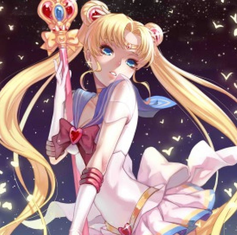 Sailor Moon, staff, pretty, blond, bonito, magic, sweet, magical girl, nice, tsukino usagi, twin tail, anime, beauty, anime girl, weapon, long hair, sailormoon, usagi, female, lovely, wand, twintail, rod, blonde, blonde hair, twintails, usagi tsukino, twin tails, blond hair, tsukino, girl, HD wallpaper