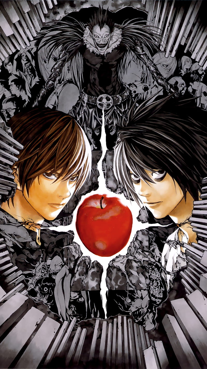 Death note, 1080x1920, anime, kira, light yagami, ryuk, HD phone wallpaper