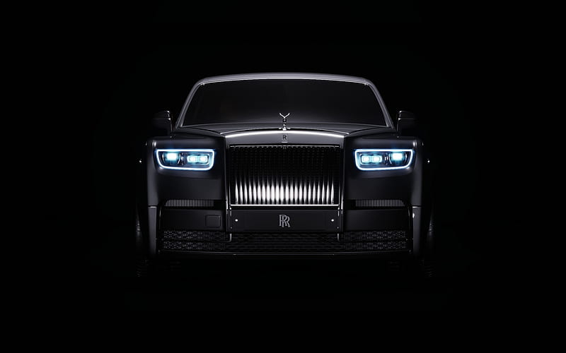 Rolls-Royce Phantom minimal, black background, luxury cars, HD wallpaper