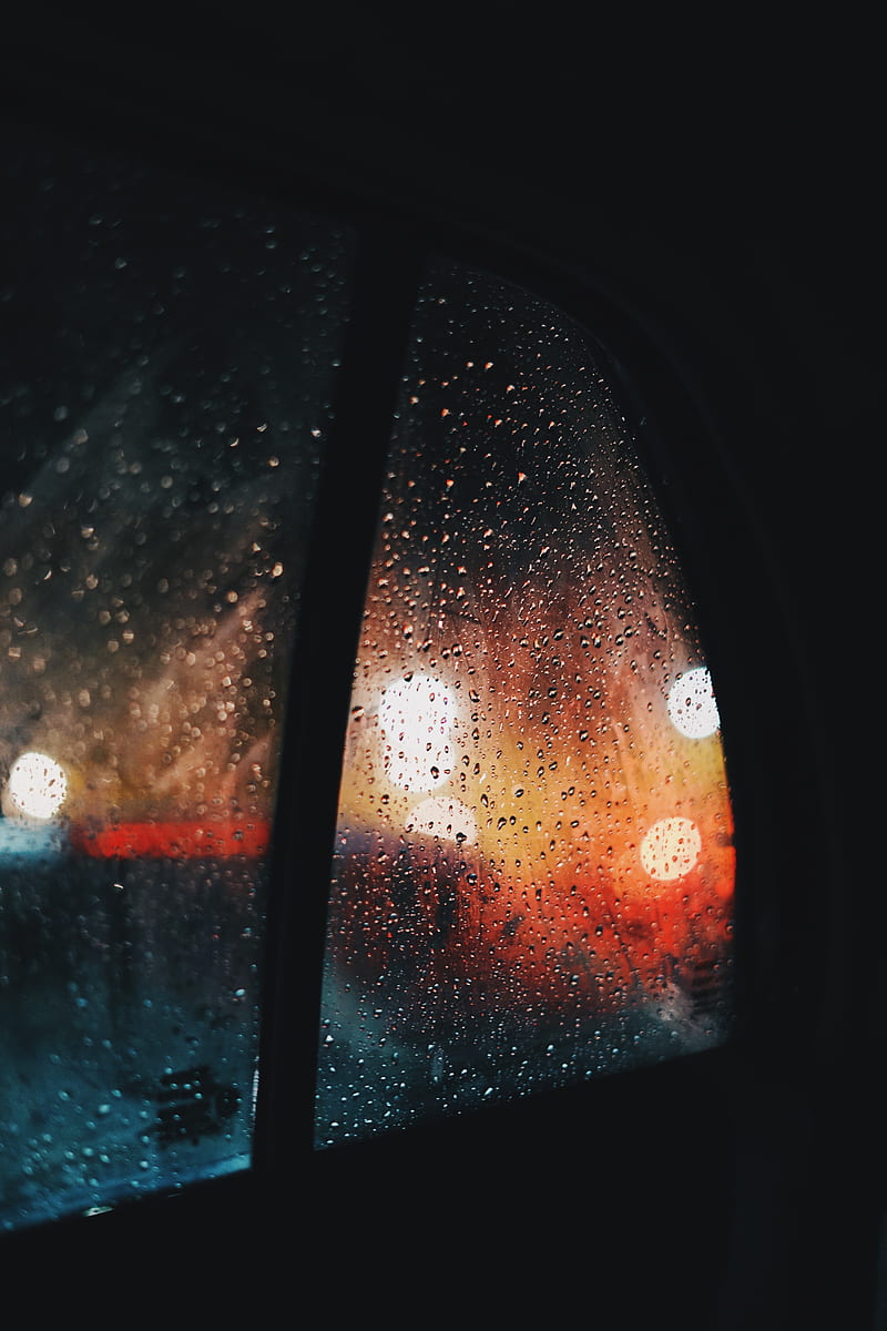 window, rain, drops, car, glass, glare, HD phone wallpaper