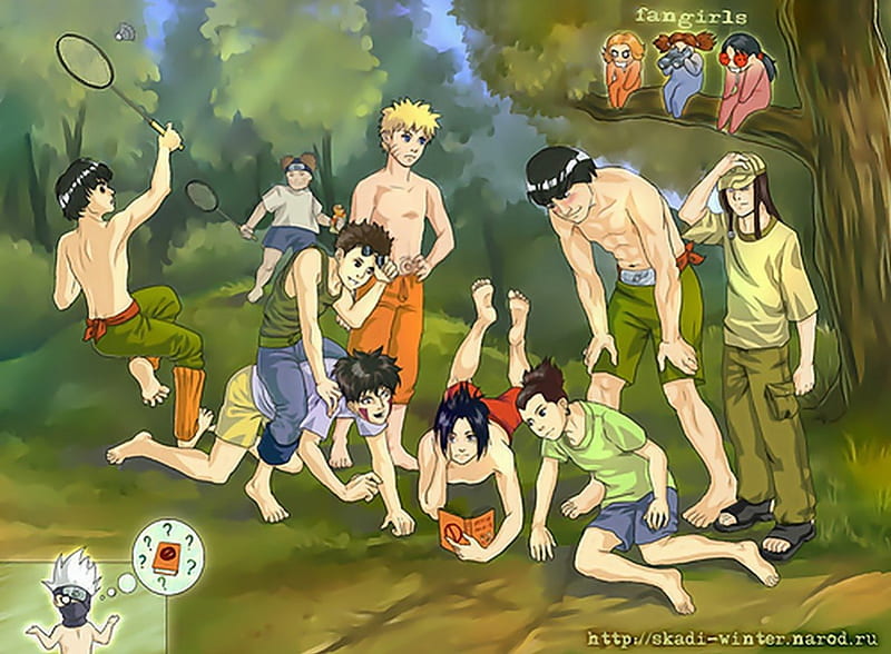 Naruto Boys, kiba, naruto, sasuke, gai, choji, shino, couji, kakashi, shikamaru, rocklee, neji, HD wallpaper