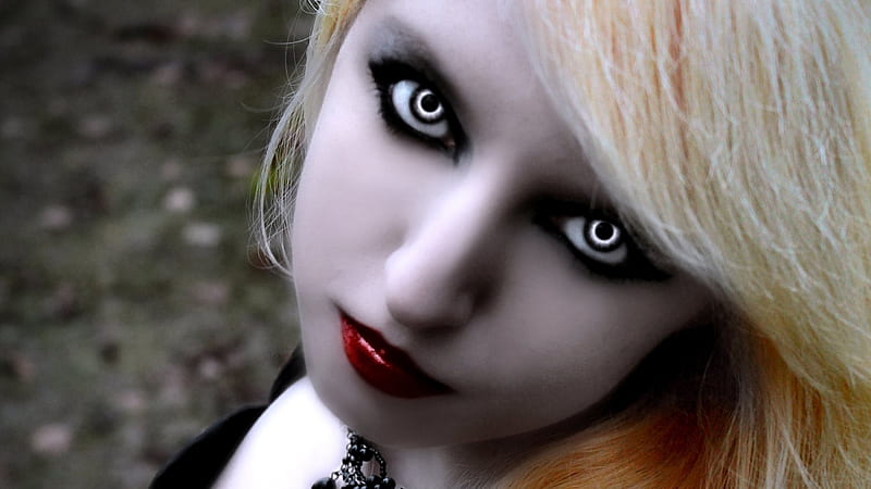 Yearning, stare, female, blonde, woman, fantasy, gothic, dark, vampire ...