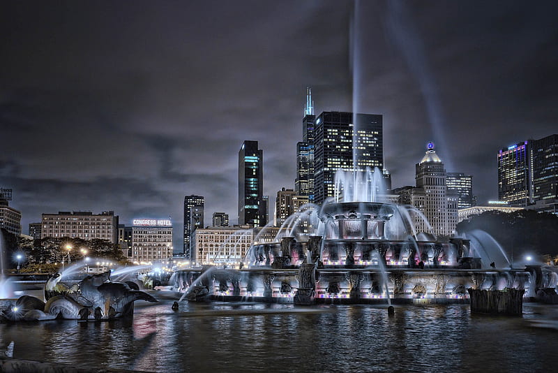 Buckingham Fountain Fountain Chicago, HD wallpaper