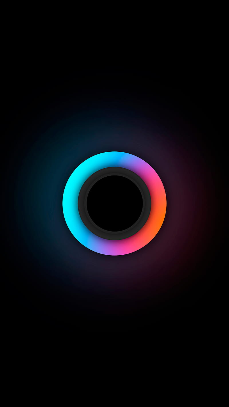 Neon glow, black, edge, gold, led, lineage, mix, note, screen, spinner, symbol, HD phone wallpaper