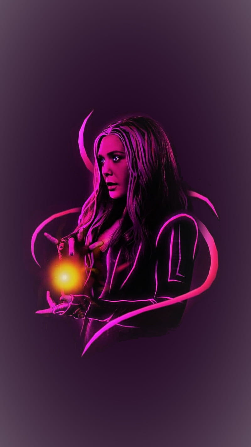 Scarlet Witch, avengers, elisabeth olsen, marvel, wanda maximoff, HD phone wallpaper