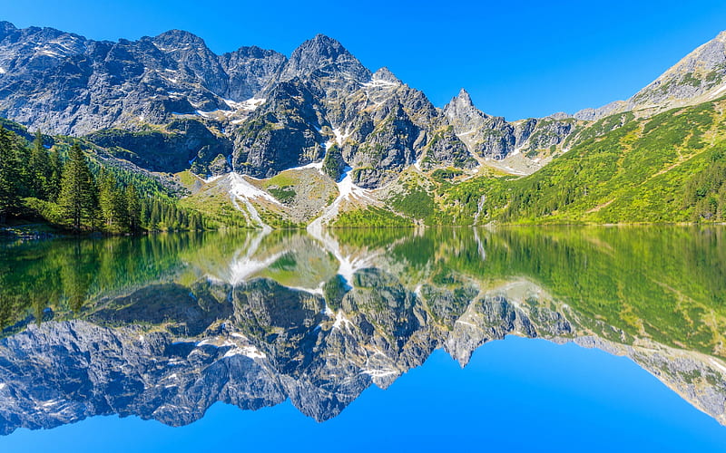 Tatra National Park, Morskie Oko Lake, summer, Tatra Mountains, Poland, HD wallpaper