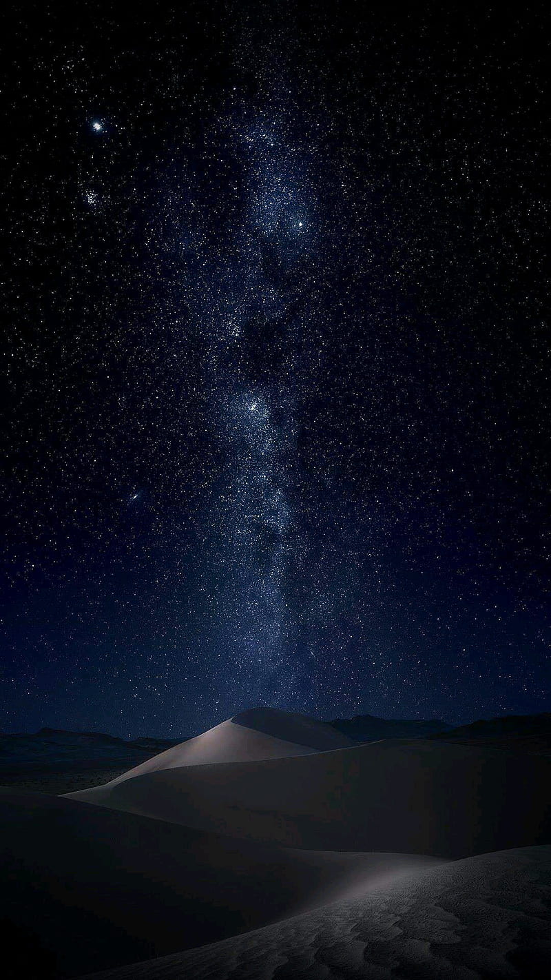 Stars crowd, blue, desert, eternity, mac, moon, navy, night, ocean, sky, HD phone wallpaper