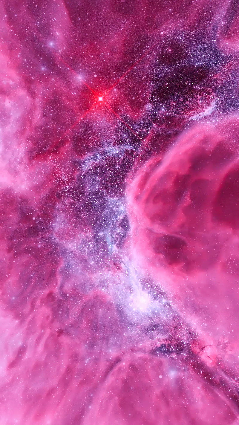 pink cloud, galaxy, nebula, scifi, space, stars, universe, HD phone wallpaper
