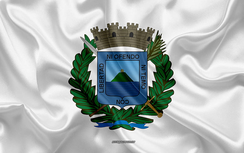 Flag of Montevideo Department silk flag, department of Uruguay, silk texture, Montevideo flag, Uruguay, Montevideo Department, HD wallpaper