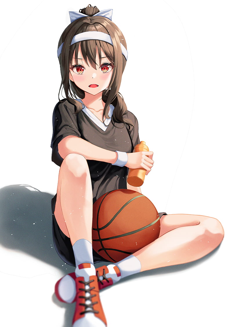 girl, ball, basketball, sport, anime, HD phone wallpaper