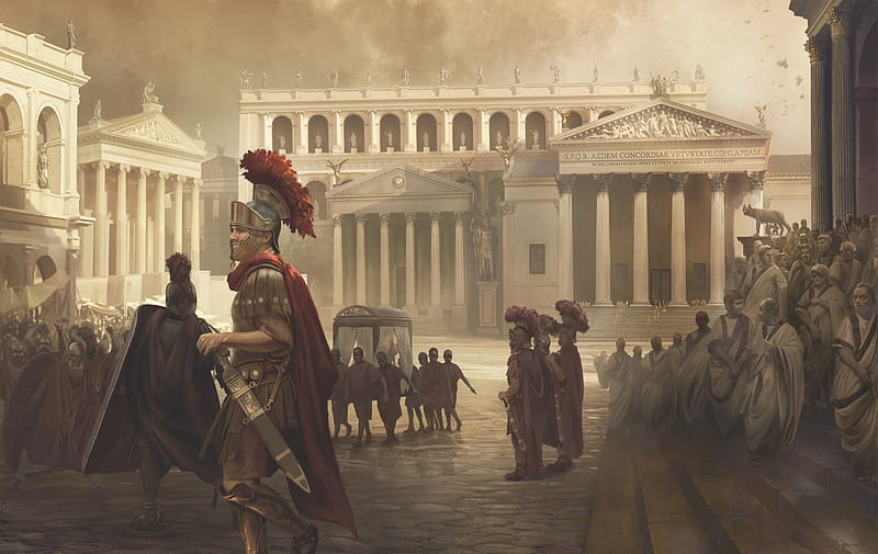 Roman Empire, building, empire, roman, street, HD wallpaper