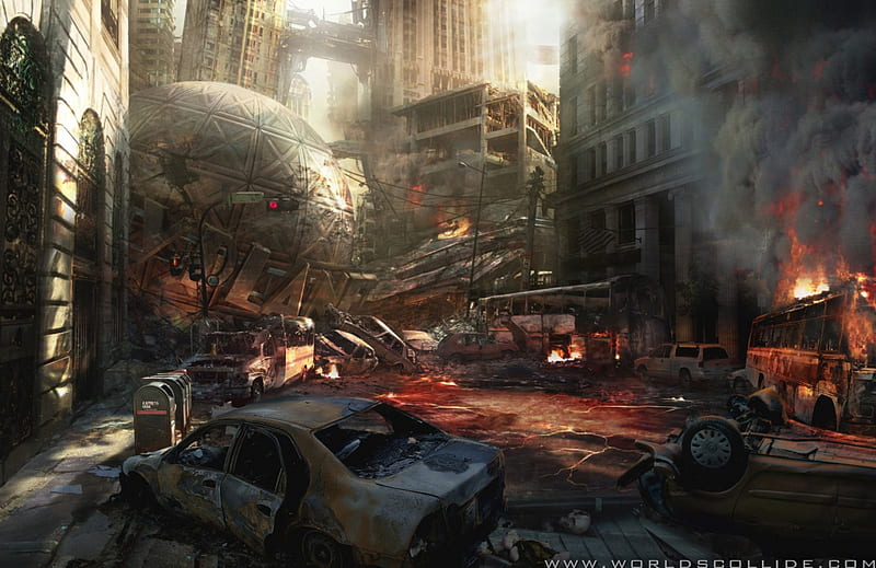 Metropolis In Ruins, metropolis, metropolis destroyed, big city, city destroyed, HD wallpaper