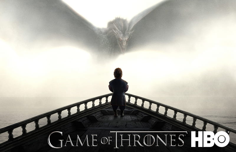 Game of Thrones - Tyrion meets Drogon, Lannister, Tyrion Lannister, a song of fire and ice, dragon, sea, R Martin, Essos, show, fantasy, boat, tv show, tv series, SkyPhoenixX1, George R R Martin, House, Targaryen, GoT, Westeros, Drogon, ocean, HBO, Game of Thrones, tv, water, medieval, series, ship, entertainment, HD wallpaper
