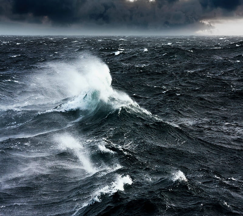 stormy sea, abstract, landscape, love, nature, view, HD wallpaper