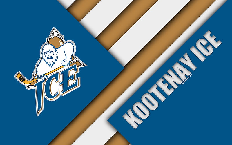Kootenay Ice, WHL Canadian Hockey Club, material design, logo, blue brown abstraction, Cranbrook, Canada, Western Hockey League, HD wallpaper